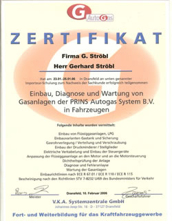 Zertifikat Gas